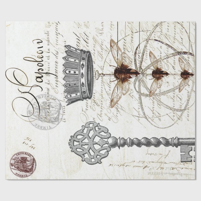 Ephemera skrivar slå in papper presentpapper (Platt)