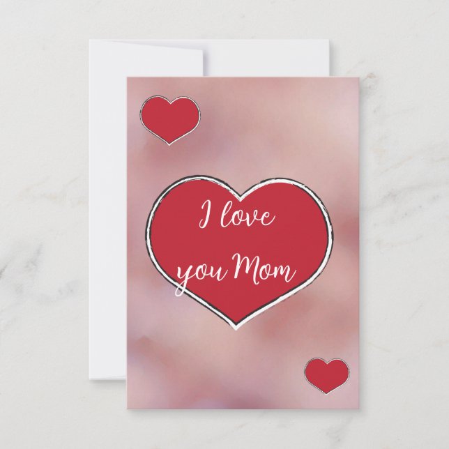 Ephemera vibrant romantic red heart art tack kort (Framsida)