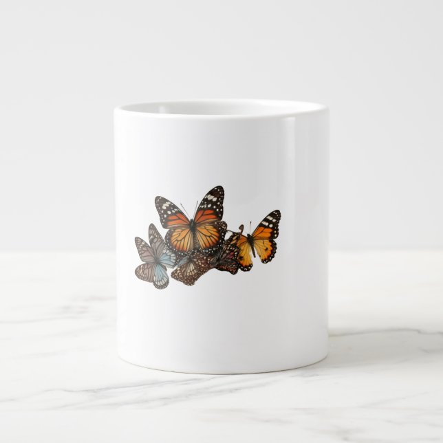 Ephemeral Beauty: Butterfly Tea Kopp" Jumbo Mugg (Framsidan)