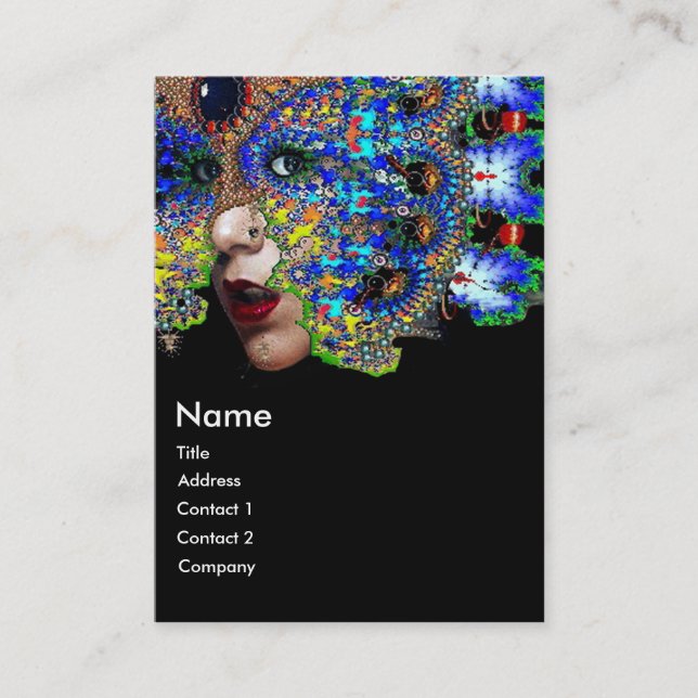 EPHEMERAL blå röd gult svart Visitkort (Framsida)