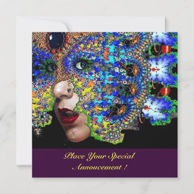 EPHEMERAL MASK Halloween MasqueraBoll Inbjudan (Framsida)