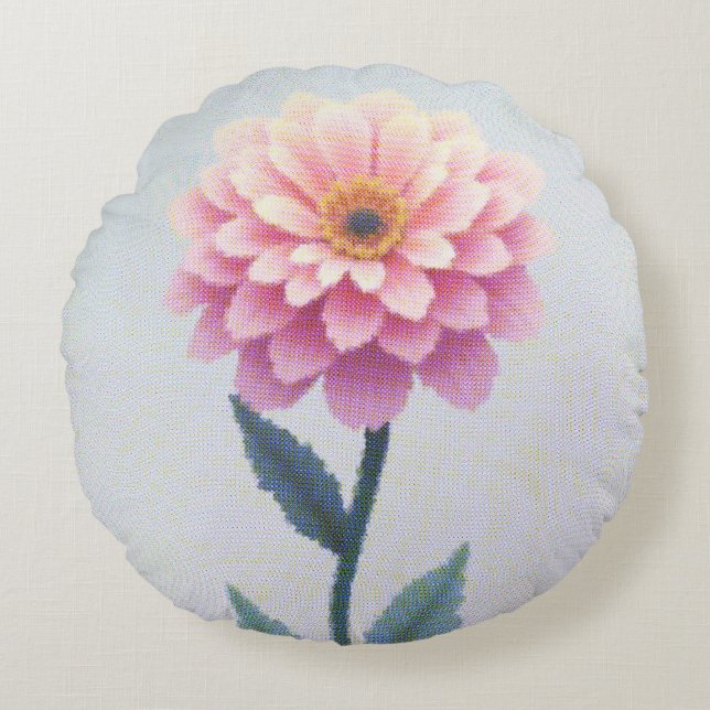 Ephemeral Petal Sketch Rund Kudde (Framsidan)