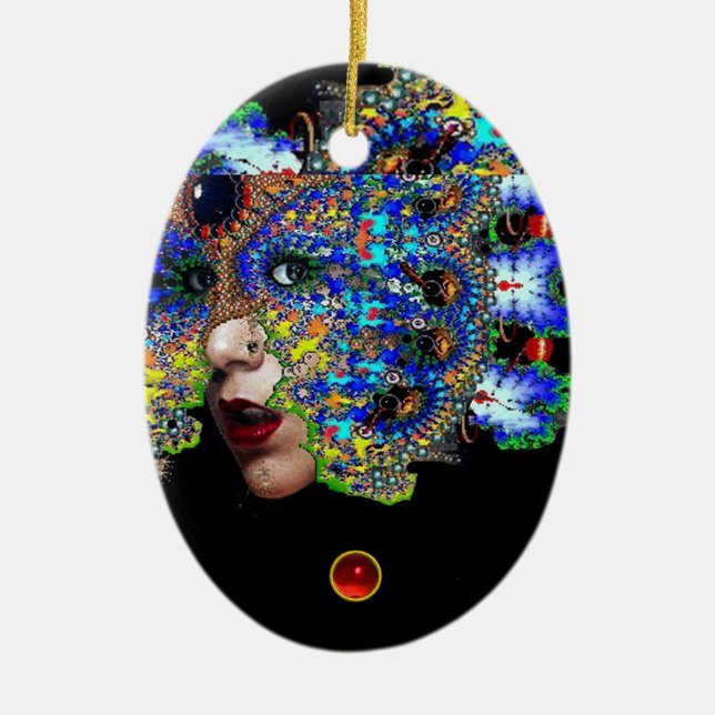 EPHEMERAL, Red Ruby, Blue Sapphire Julgransprydnad Keramik (Framsidan)