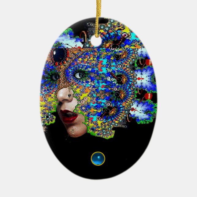 EPHEMERAL, Red Ruby, Blue Sapphire Julgransprydnad Keramik (Framsidan)
