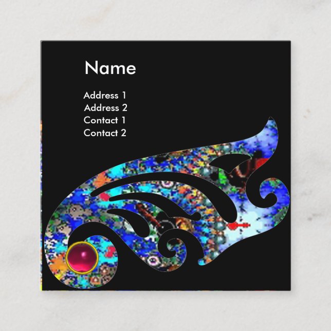 EPHEMERAL RUBY / Beauty Salon, Spa, Makeup Artist Fyrkantigt Visitkort (Framsida)