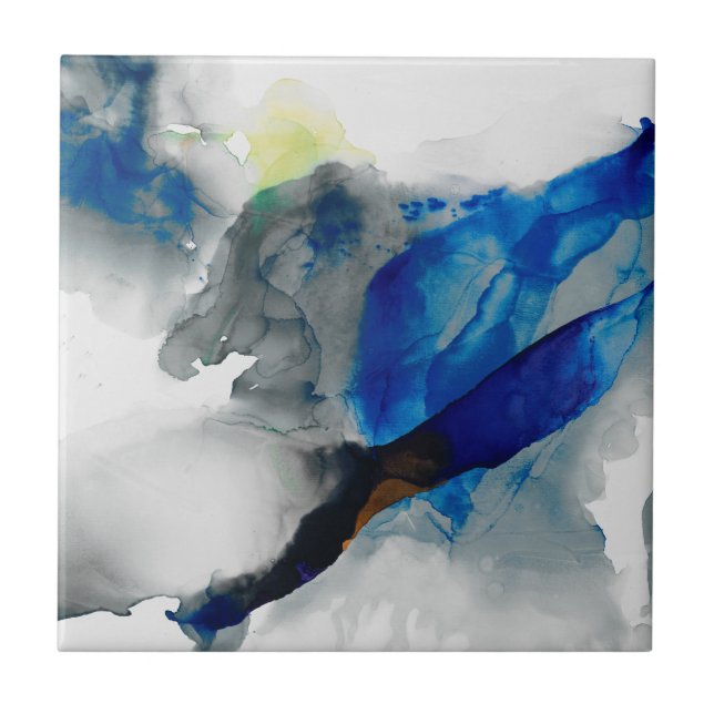 Ephemerala - blå och Grått Kakelplatta (Framsidan)