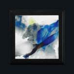 Ephemerala - blå och Grått Minnesask<br><div class="desc">Ephemeral I av Sisa Jasper. Rökliknande abstrakt design i grått och djupt blues.</div>