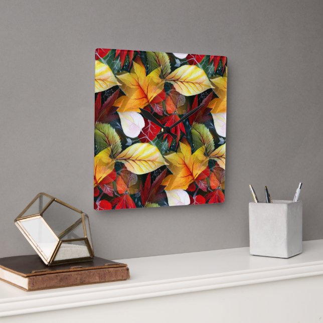 Ephemeralhöstblomma i vattenfärg vid kraftigt fet  fyrkantig klocka (Kontor)