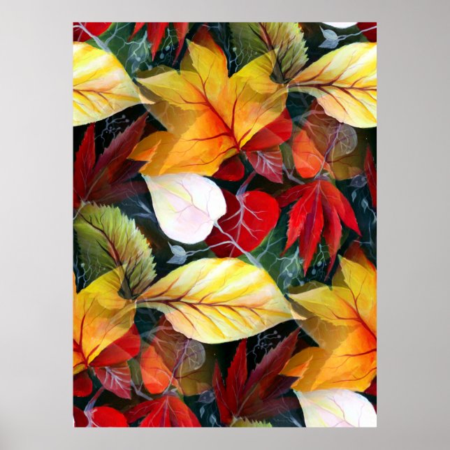 Ephemeralhöstblomma i vattenfärg vid kraftigt fet  poster (Framsidan)