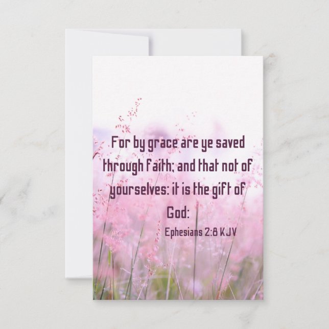Ephesian 2:8 KJV Bible Scripture Pic Hälsning Kort (Framsida)