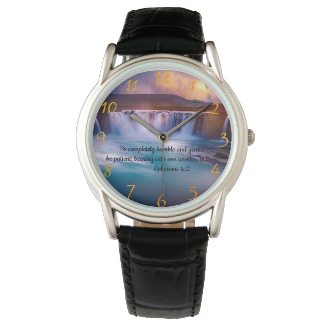 Ephesian 4:2 Christian Faith prayer Armbandsur (Framsida)