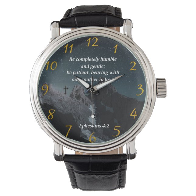 Ephesian 4:2 Christian Faith prayer Armbandsur (Framsida)