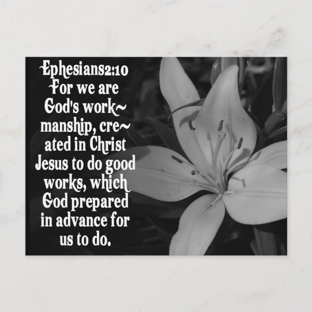 EPHESIANER 2:10 BIBLIG SKRIPTURKVOT VYKORT (Framsida)