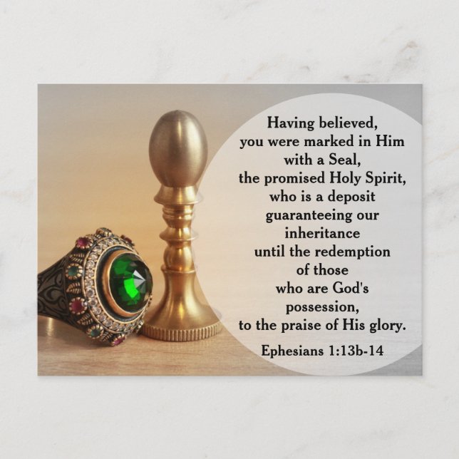Ephesians 1:13b-14 Marked with a Seal Postcard Vykort (Framsida)