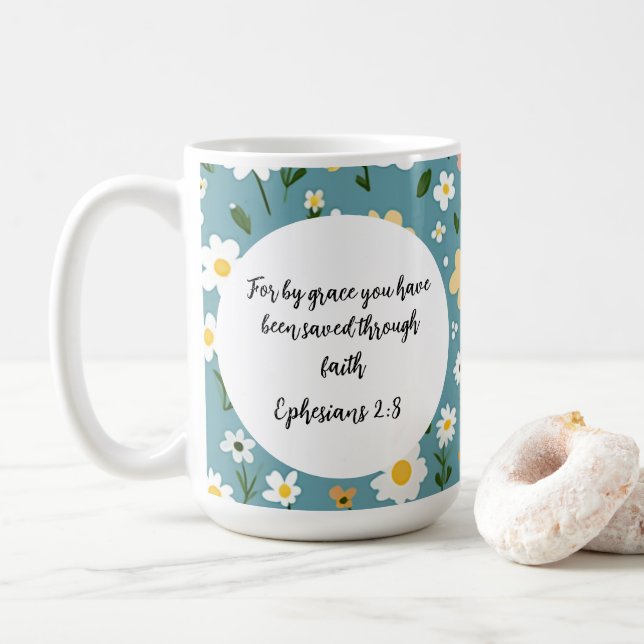 Ephesians 2:8 Christian Coffee Mug Kaffemugg (Med munk)