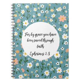 Ephesians 2:8 Christian Spiral Photo Notebook Anteckningsbok