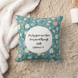 Ephesians 2:8 Christian Throw Pillow Kudde