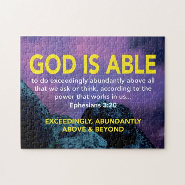 EPHESIANS 3:20 Gud är överlägset kristen Pussel (Horisontell)