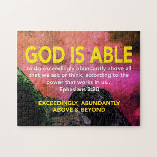 EPHESIANS 3:20 Gud är överlägset röd Pussel