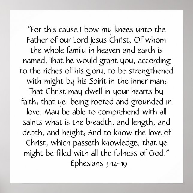 Ephesians 3 Print Poster (Framsidan)