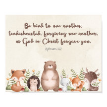 Ephesians 4:32 Barn Väggkonst Affisch Tryck
