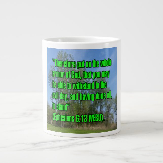 Ephesians 6:13 WEBU Mug Jumbo Mugg (Framsidan)