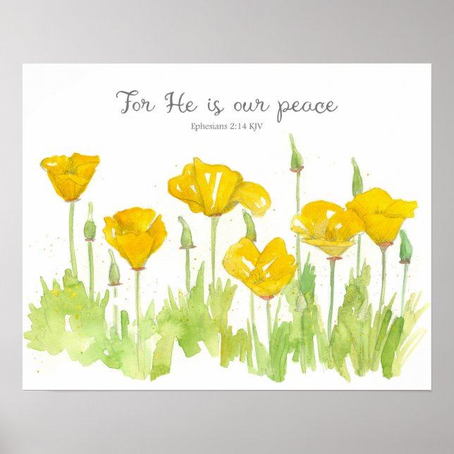 Ephesians Scripture California Poppy Flowers Poster (Framsidan)