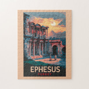 Ephesus Bibliotek av Celsus Travel Art Vintage Pussel