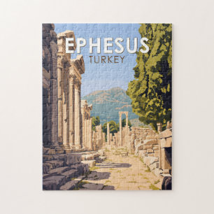 Ephesus Turkey Travel Art Vintage Pussel