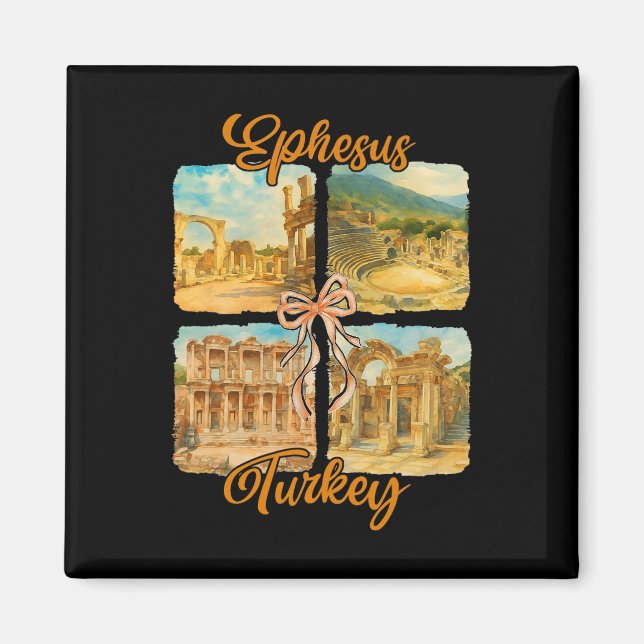 Ephesus Turkey Traveling Trip Coquette Ephesus Sou Magnet (Framsidan)