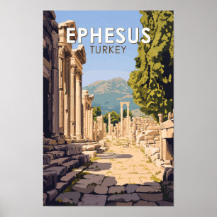 Ephesus Turkiet Resa Konst Vintage Poster