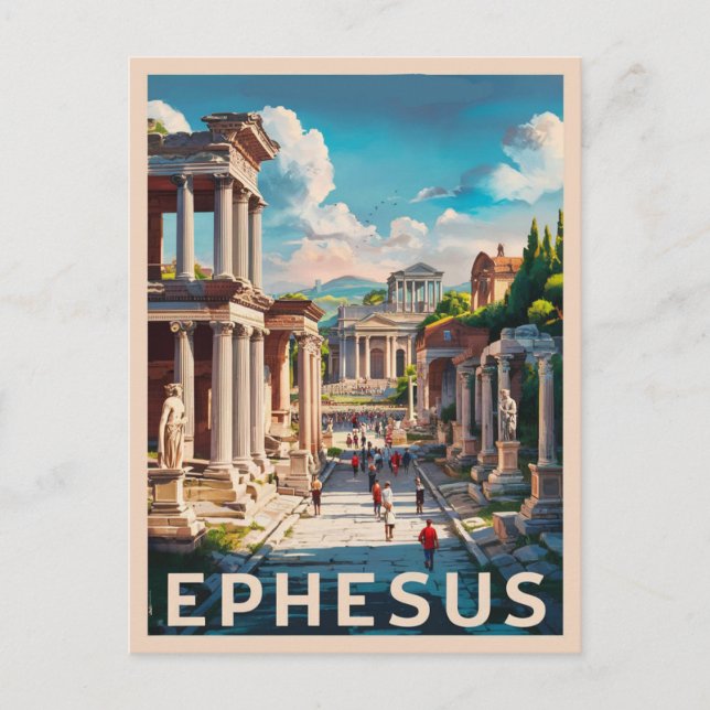 Ephesus, Turkiet. Vintage resor Vykort (Framsida)