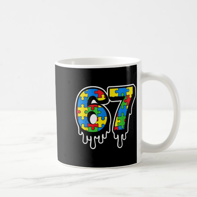 Epic 67 Six Autism Drip Seven Number Kaffemugg (Höger)