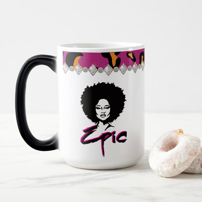 Epic African American Black Afro Woman Magisk Mugg (Med munk)