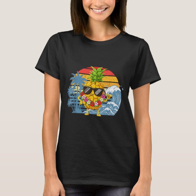 Epic Aloha Hawaiian Pineapple Sign Hawaii Shaka T Shirt (Framsida)