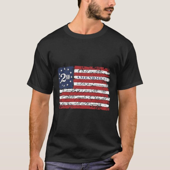 Epic American Militia Gun Högers 2A ändring 2  T Shirt (Framsida)