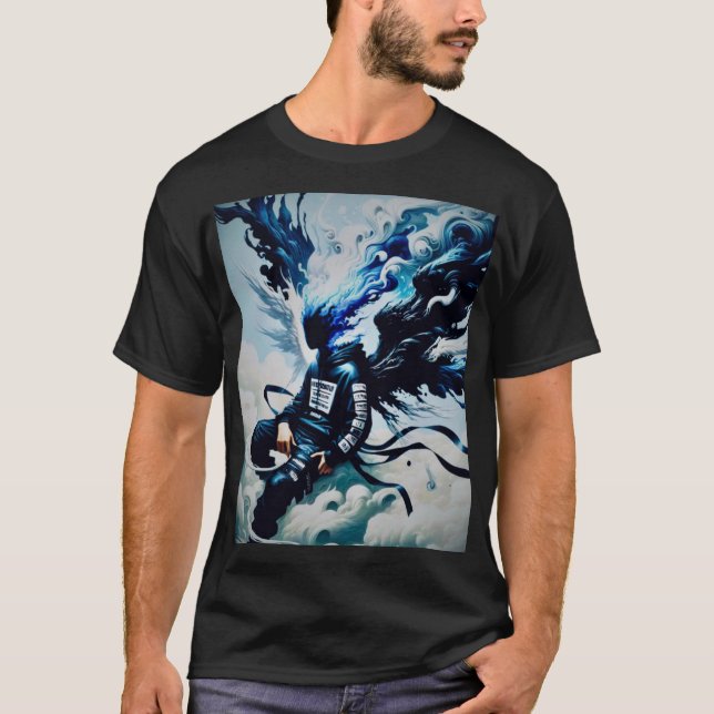 Epic Anime Art: Namnteckning Skriv ut Te T Shirt (Framsida)