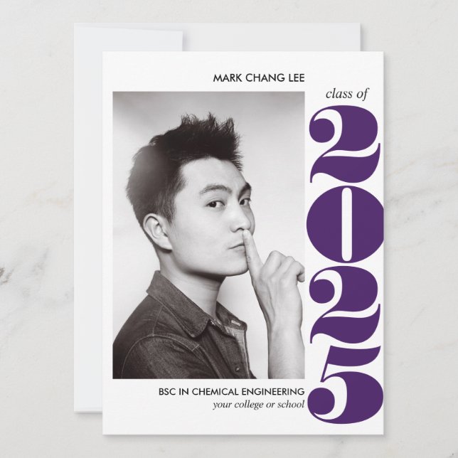 EPIC-året | LILA BOLD COLLEGE PHOTO STUDENTEN Kort (Framsida)