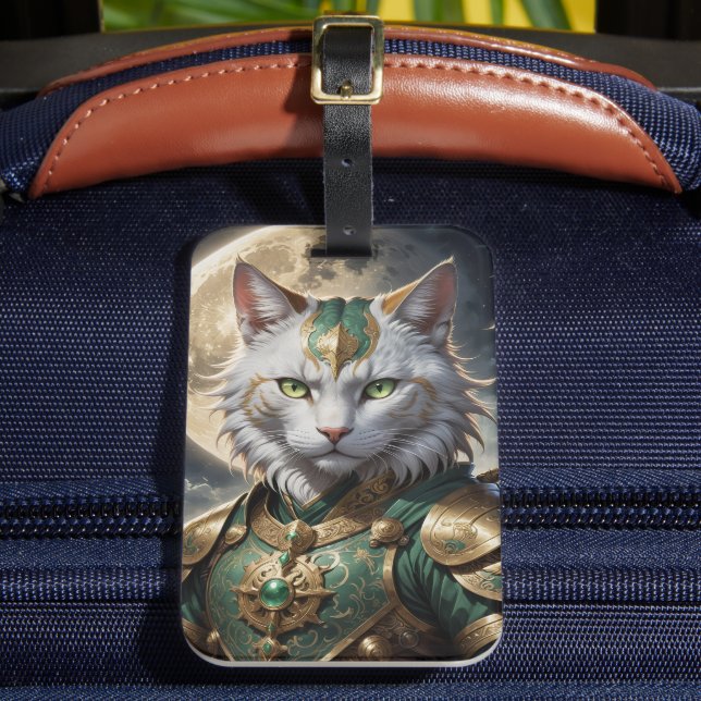 Epic Armored Cat Warrior Bagagebricka (Framsida Insitu 2)