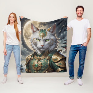 Epic Armored Cat Warrior Fleecefilt