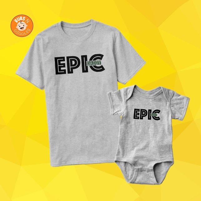 Epic Baby Fars dag Grått Bodykostydräkt T Shirt (Skapare uppladdad)