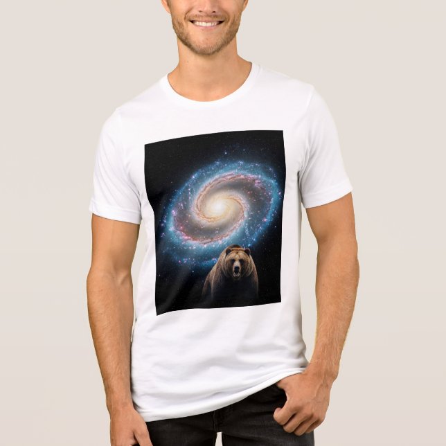 Epic Battle: Galaxy vs. Bear T Shirt (Framsida)
