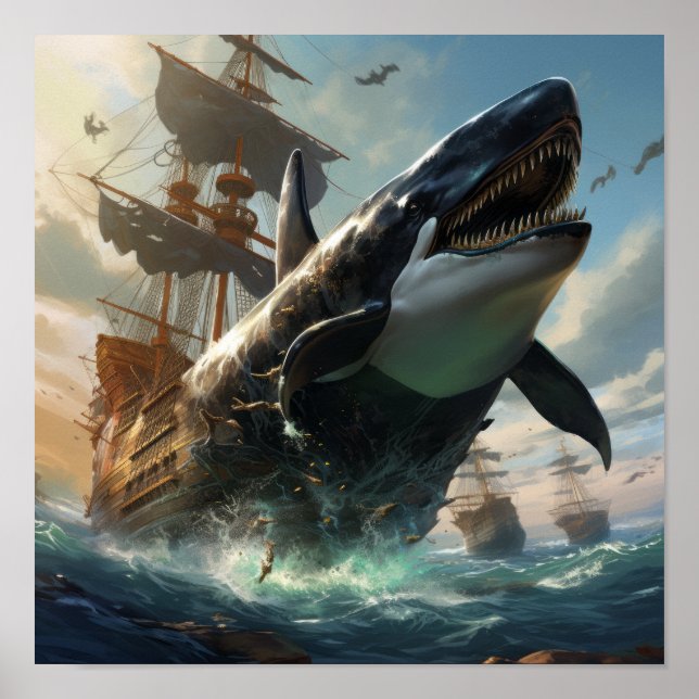 Epic Battle: Orca vs. Black Pearl-Frakten Poster (Framsidan)