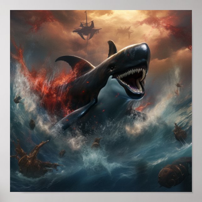 Epic Battle: Orca vs Kraken Poster - A Thrilling U (Framsidan)