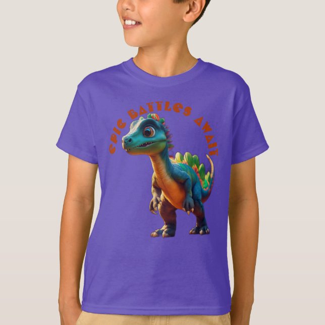 Epic Battles Await: Dinosaur Äventyr T Shirt (Framsida)