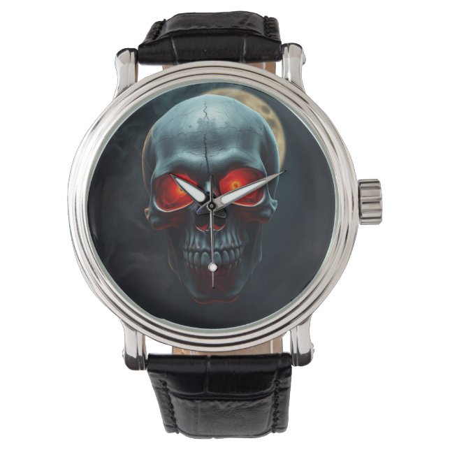 Epic Burning-Eye Skull Watch for Spooky Nights Armbandsur (Framsida)