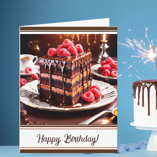 Epic Chocolate Caramel Cake Kort (Surprise your loved one with a card that's not just sweet but also deliciously tempting.)