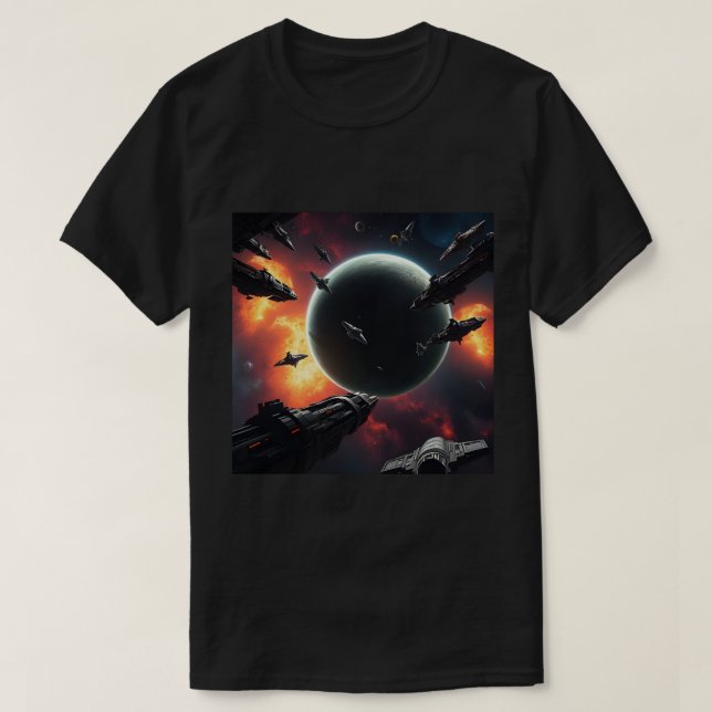EPIC COSMIC SHIP, INTERSTELLAR THRUSTERS VOYAGE T SHIRT (Design framsida)