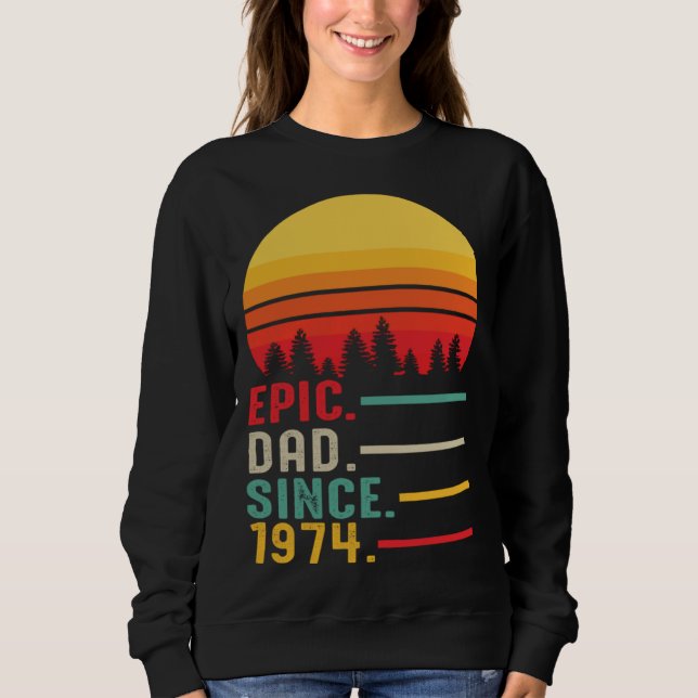 Epic Dad Since 1974 Happy Fathers Day T Shirt (Framsida)