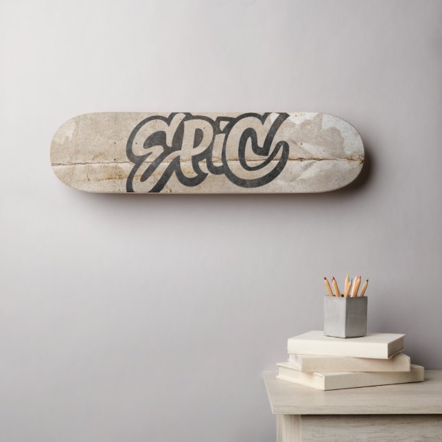 Epic Distress Graffiti Street Art Lettering Mini Skateboard Bräda 18,7 Cm (Väggkonst (Horz))